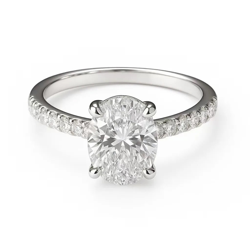 925 Sterling Silver Oval Cut Zircon Ring – Luxury Engagement & Wedding Jewelry