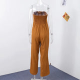 Floral Strapless Vest & Straight-Leg Trouser Set