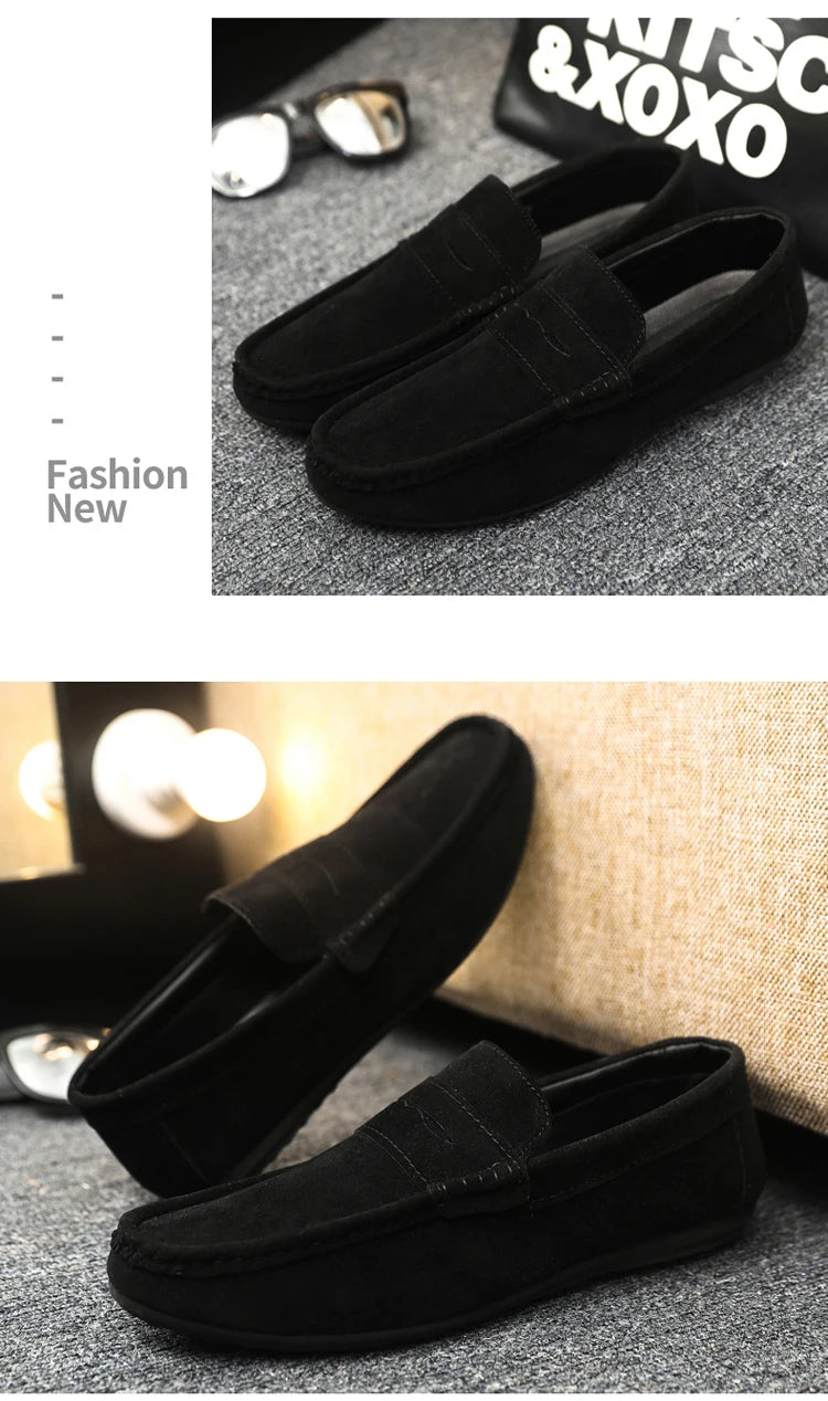 2026 Casual Men's Shoes Versatile Comfortable Work Shoes Driving Loafers Black, Grey, Khaki Three-Colour