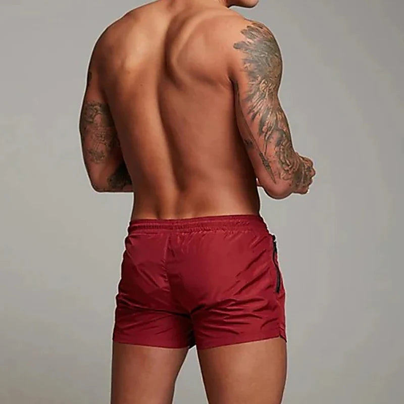 Men's Quick-Dry Athletic Gym Shorts with Zipper Pockets