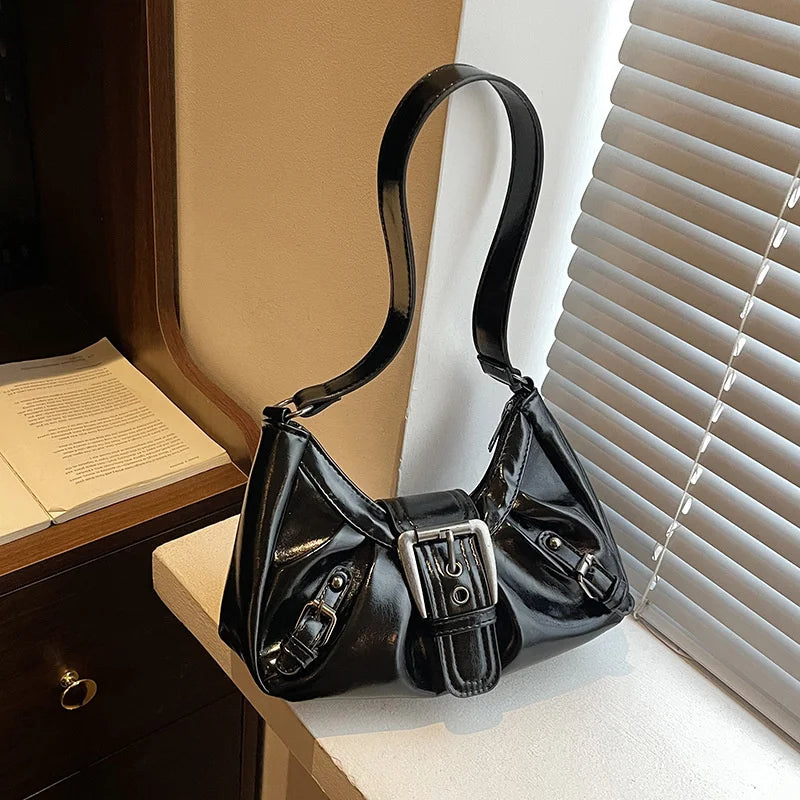 Y2K Retro Pleated Hobo Shoulder Bag for Women Hot Selling Maillard Style Underarm Bag Clutch Handbags for Travel Work Shopping