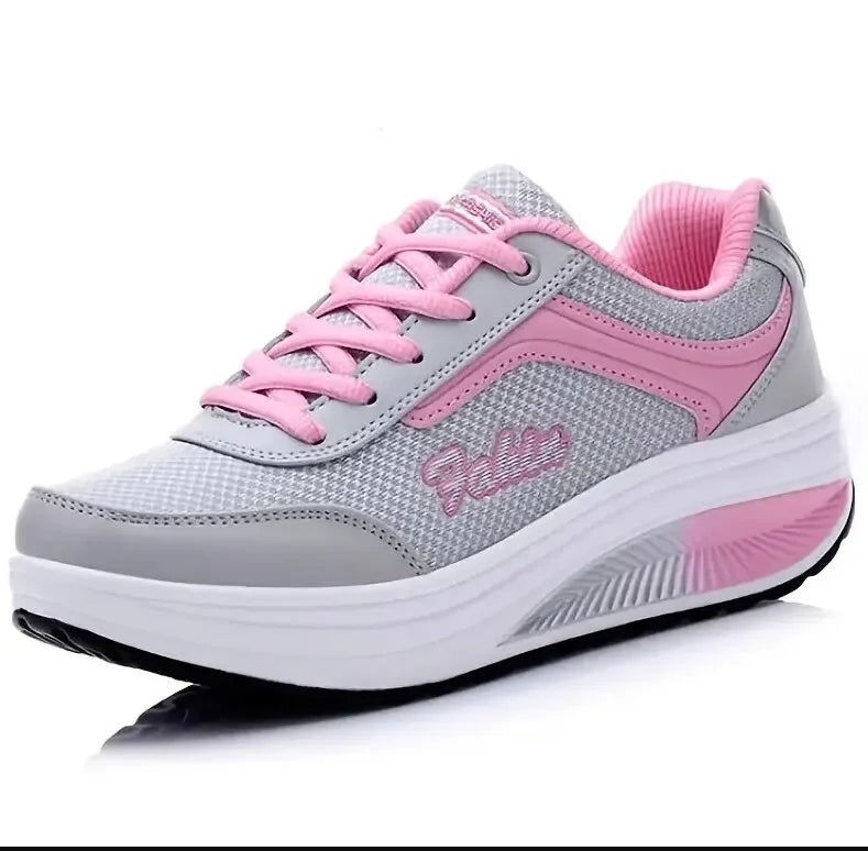Breathable Air Mesh Walking Shoes – Lightweight Platform Sneakers