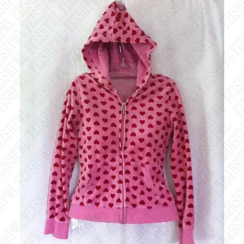 Women's Y2K Cropped Zip-Up Hoodie