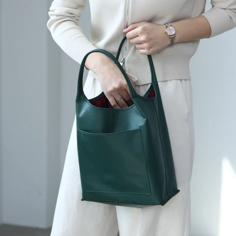 Women Genuine Leather Tote Luxury Light Weight And Comfortable To Use Handbag Colorful Soft Shopping Bags