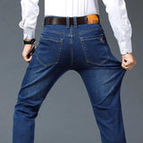 Men's Classic Straight-Leg Denim Jeans | Blue & Black
