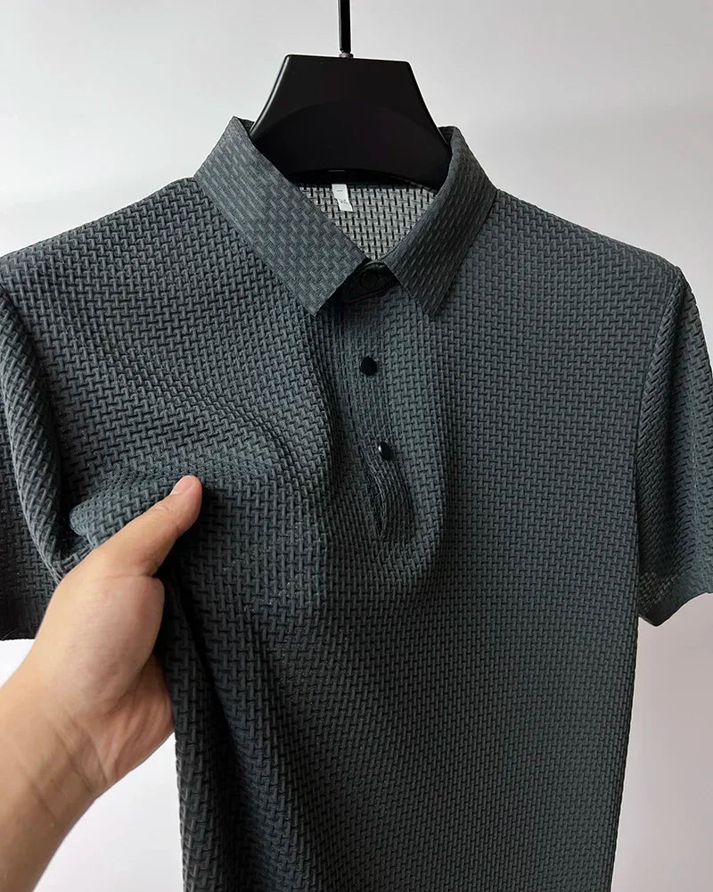Men's Ice Silk Polo Shirt – Breathable Smart Casual Tee