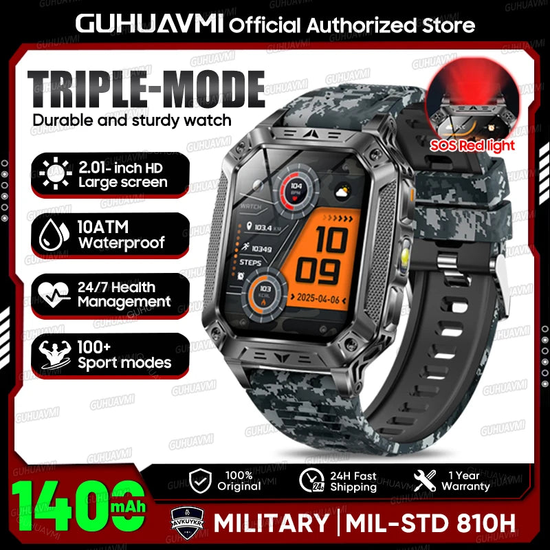 2026 Military-Grade Outdoor Sports Smartwatch 1400mAh