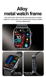 ECG+PPG Health Smartwatch – AI Body Analysis & BT Calling