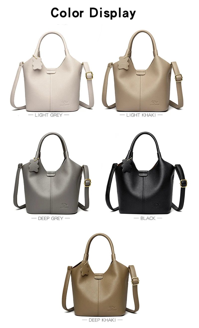 Brand High Quality Soft Leather Large Capacity Top-handle Bags Female Handbags Women Shoulder Crossbody Totes Messanger Bag Sac