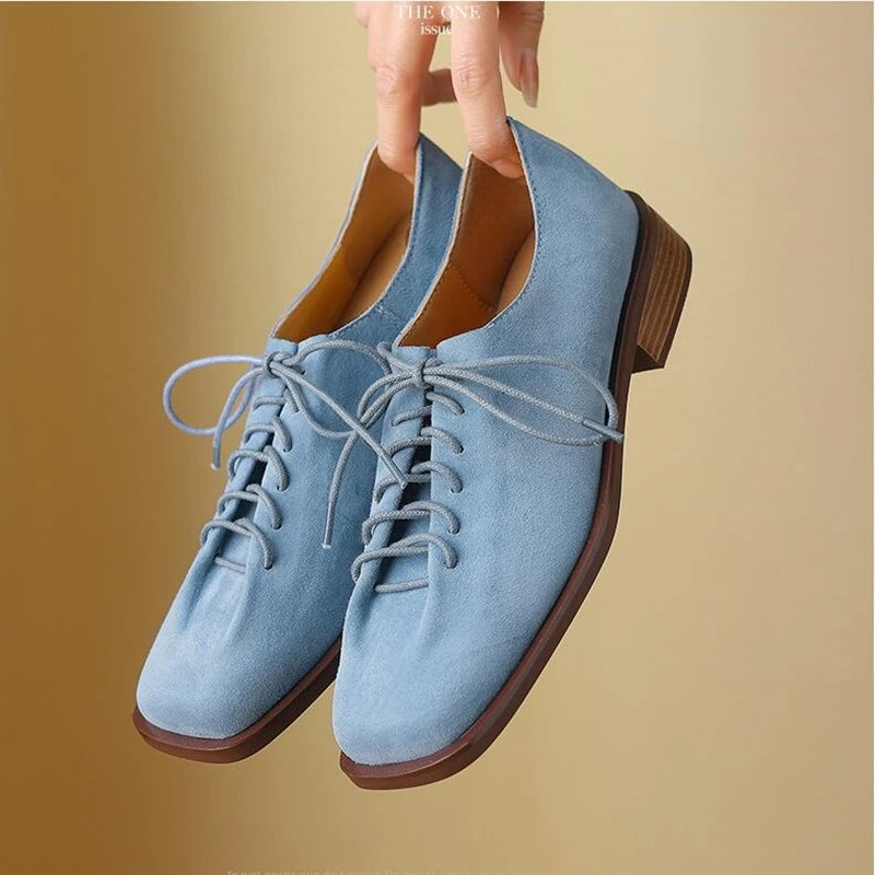 DIMANYU Women's Leather Lace-Up Oxford Pumps