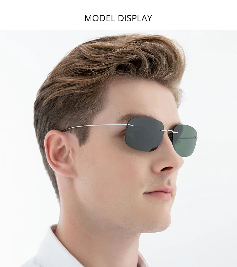 FONEX Titanium Rimless Polarized Sunglasses – Ultralight