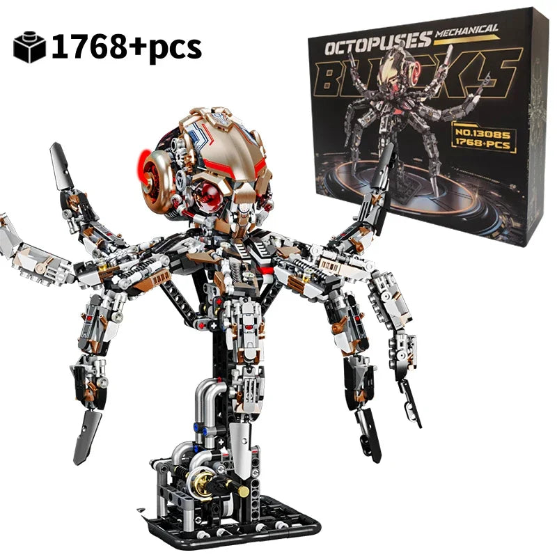 Mechanical Sea Animals Building Blocks DIY Movable Whale Octopus Manta Shark Piranha Creative Technical MOC Desktop Decor Gift