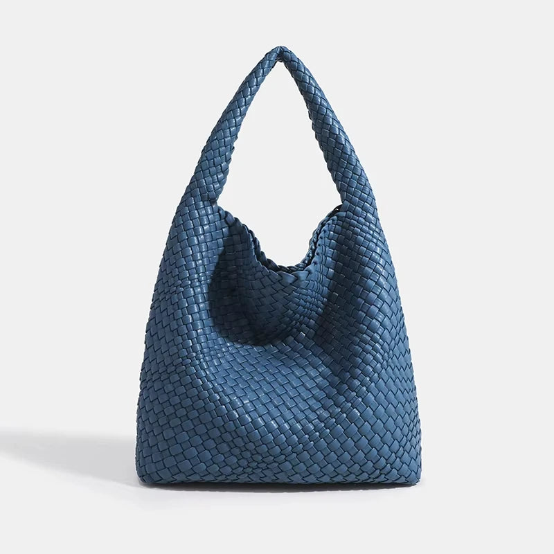 Shoulder bag Woven Bag for Women Europe and the United States popular PU leather soft fabric women underarm bag
