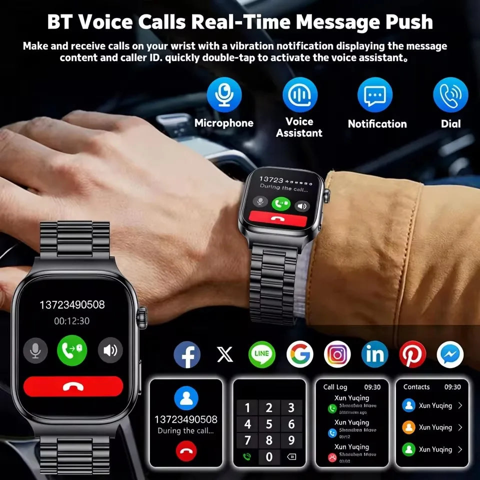 2026 New Accurate Diagnosis Smart Watch Body Fat ECG Blood oxygen BP Health Sport HD AMOLED Screen Call Smart Watches man woman