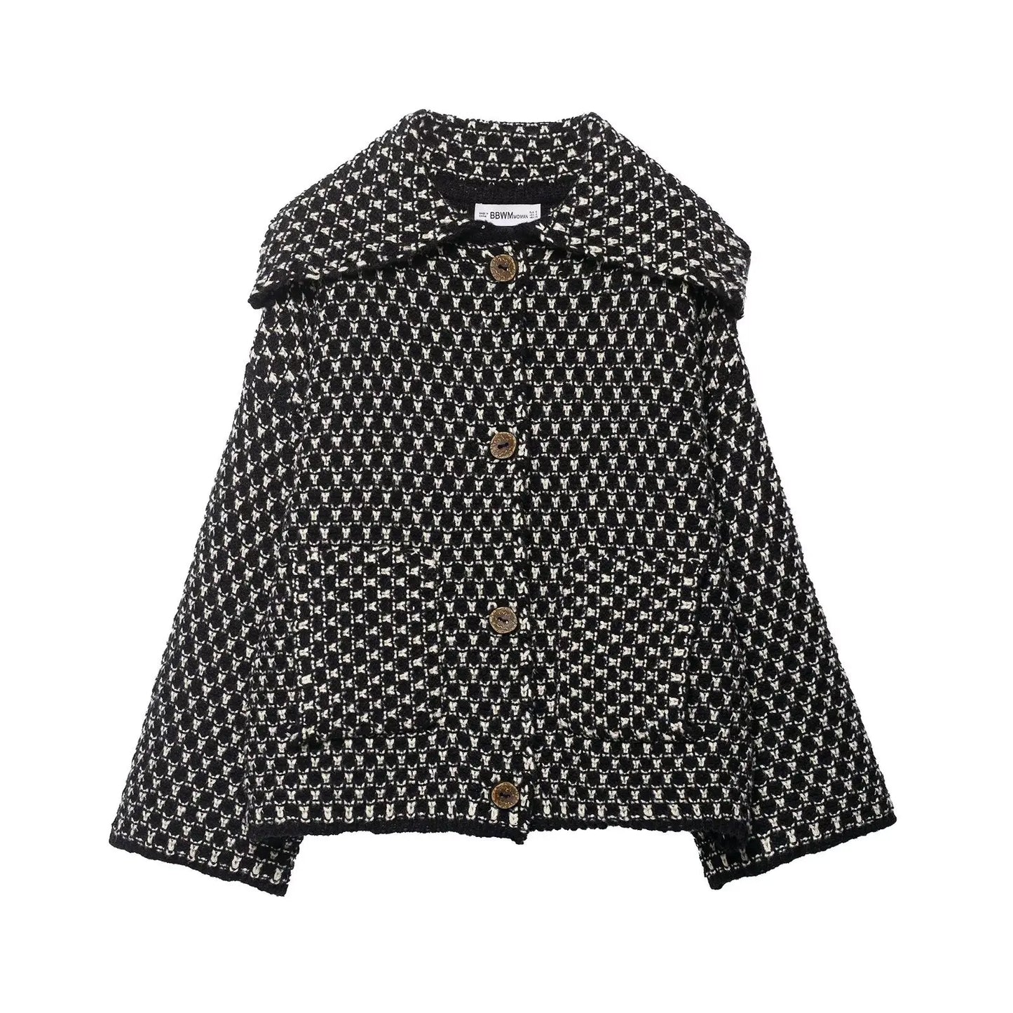 Autumn Brown Knit Cardigan - Elegant USA-Made Loose Sweater Coat