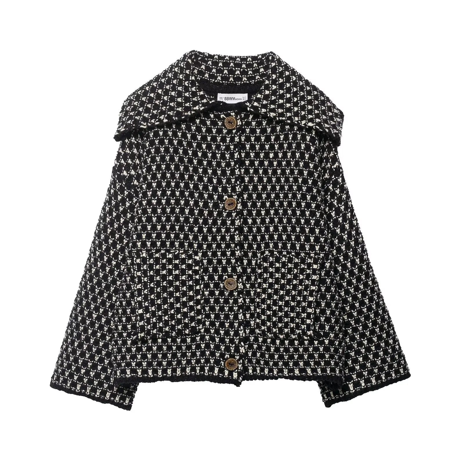 Autumn Brown Knit Cardigan - Elegant USA-Made Loose Sweater Coat