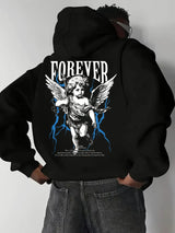 2025 Best-selling Angel Print Men Women Hooded Sweatshirt Autumn Winter Daily Outdoor Vacation Fitness Casual Warm Sportswear