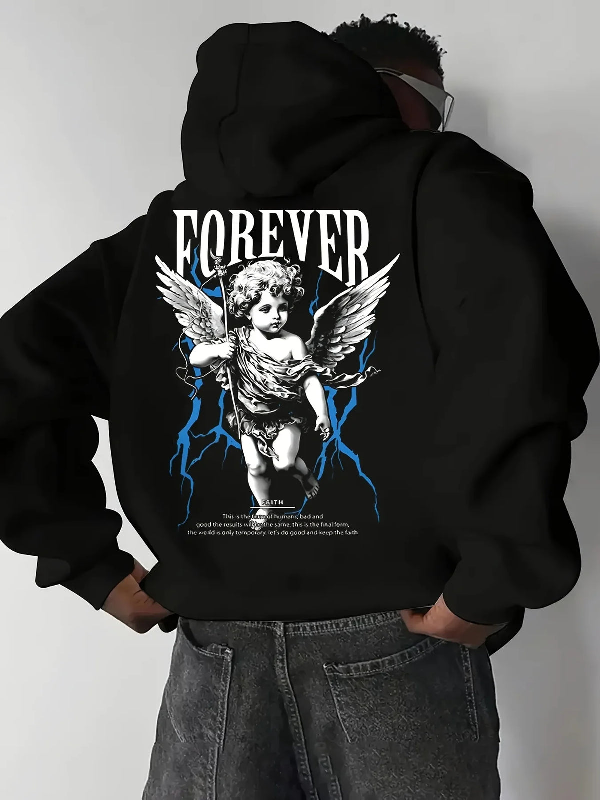 2025 Best-selling Angel Print Men Women Hooded Sweatshirt Autumn Winter Daily Outdoor Vacation Fitness Casual Warm Sportswear