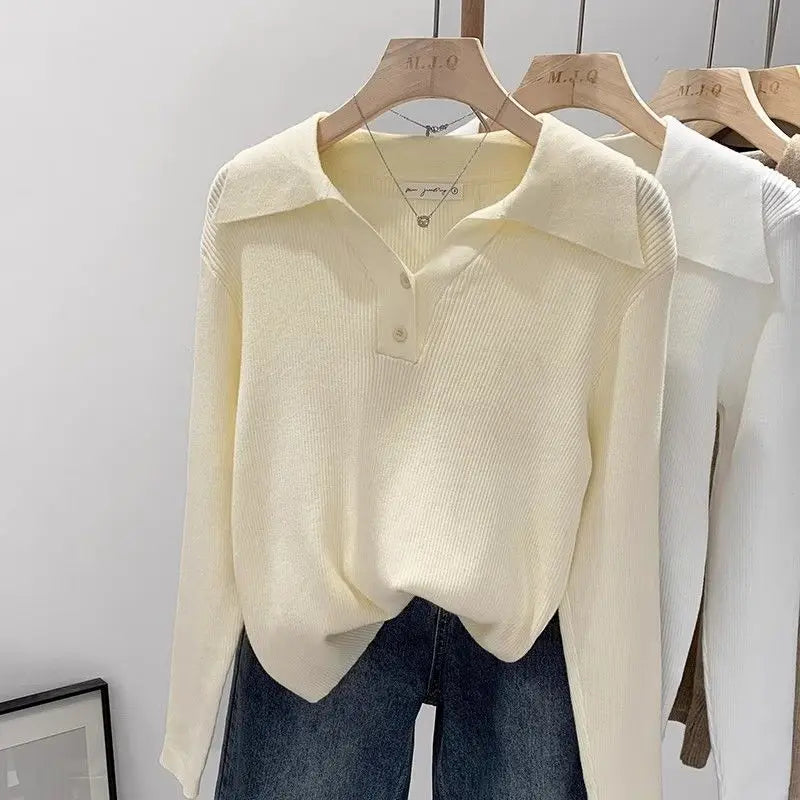Women's Polo Collar Knit Sweater