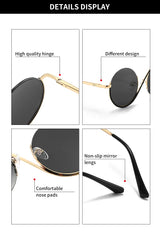 GCV Brand Hot Sale Avant-Garde Personality Women Female Gorgeous Sunglasses Round Frame Glasses Fashion Punk Style New Metal