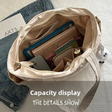Multi Pocket Women Mailman Bag Diamond Patterned Cotton Clothing Shoulder Bag Large Capacity Tote Bag Casual Nylon Shoulder Bag