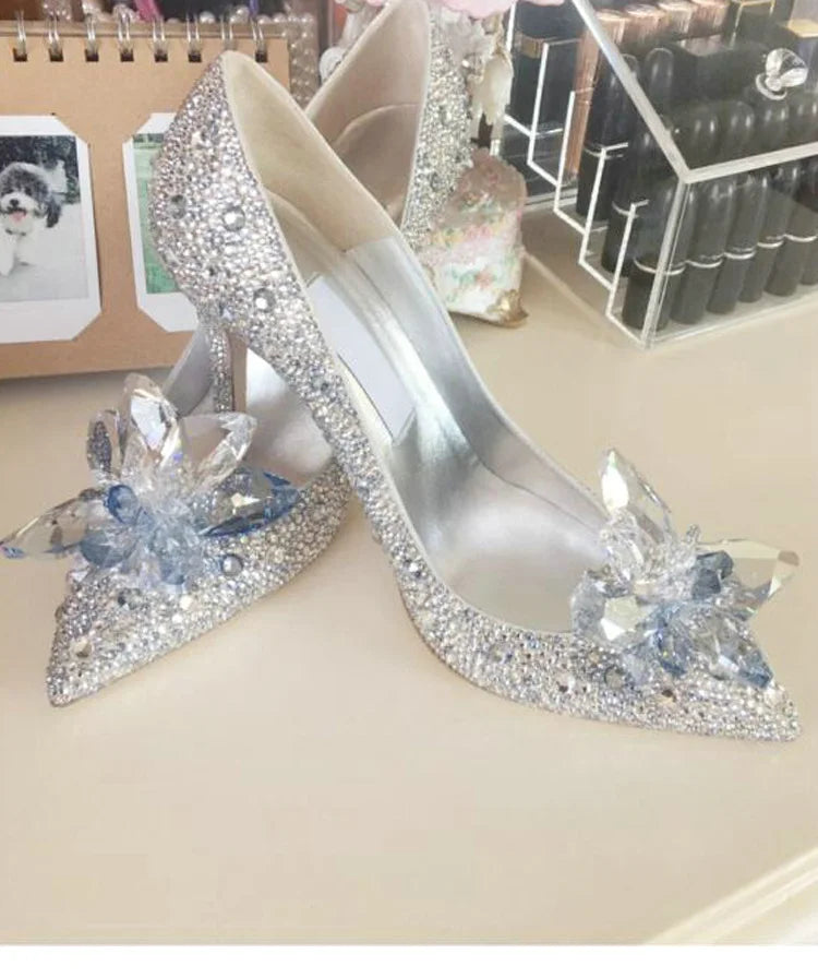 Women's Rhinestone Pointed-Toe Wedding Pumps