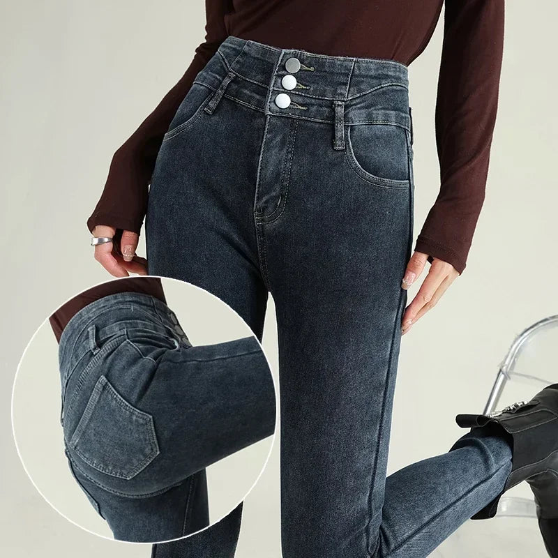 Women's High Waist Stretch Jeans – Slim Denim Pants