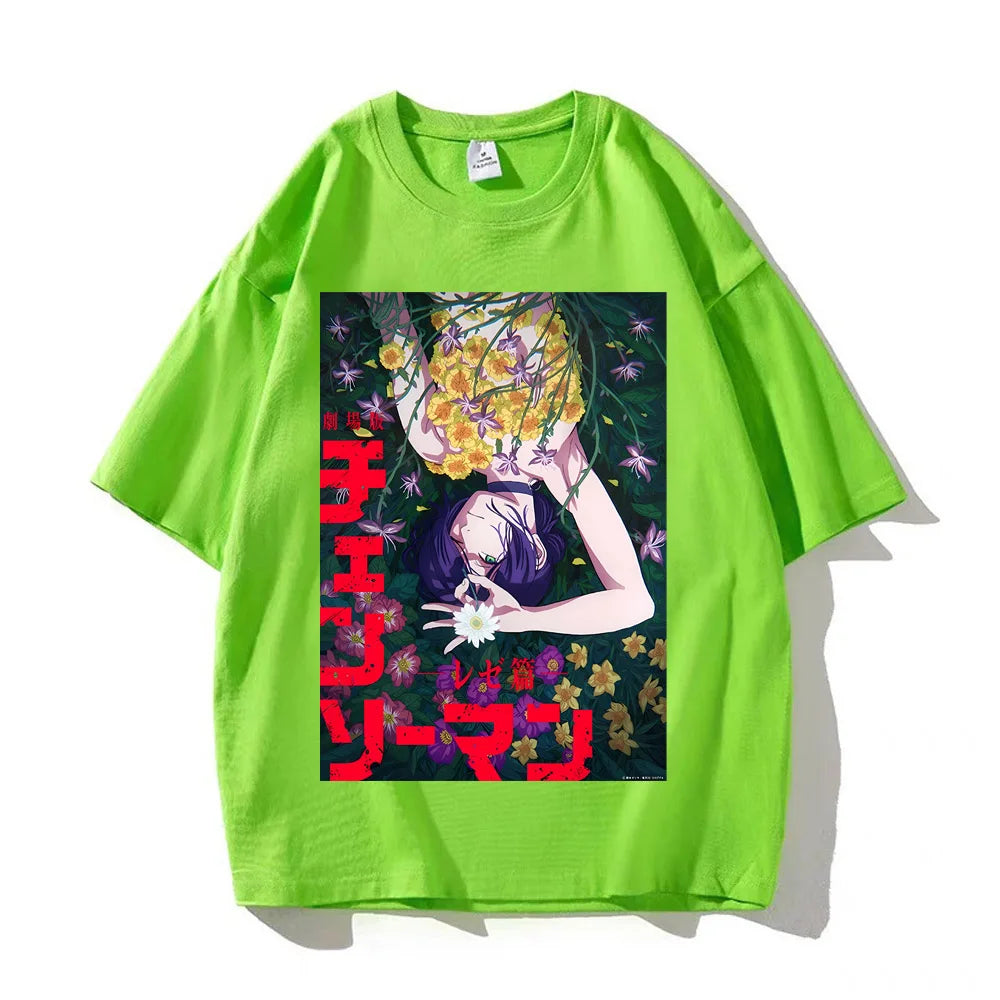 Men's Chainsaw Man Anime Cotton Graphic T-Shirt