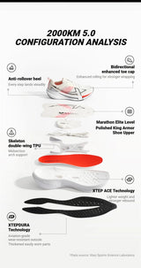Xtep 2000km 5.0 Shoes Sneakers for Men Cushion Durable Professional Combat Universal Jogging Running Shoes 874119110023