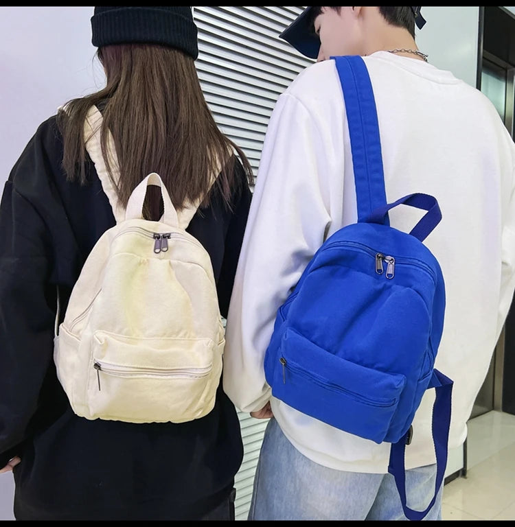 Mini Canvas Backpack – Vintage Unisex Rucksack
