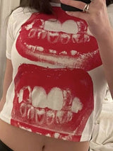 Y2K Punk Gothic Short Sleeve Tee for Women