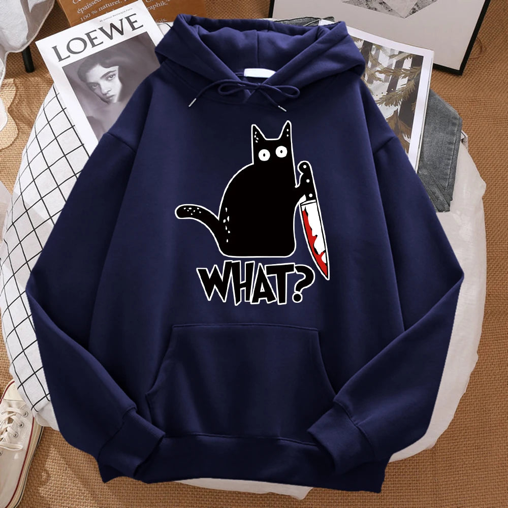 Little Black Cat Graphic Hoodie