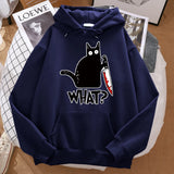 Little Black Cat Graphic Hoodie