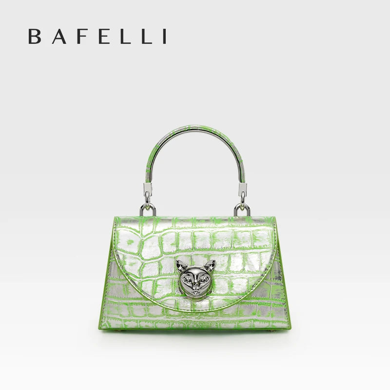 Bafelli Genuine Leather Doctor Bag – Animal Print Handbag