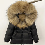 Real Fox Fur Hooded Duck Down Puffer