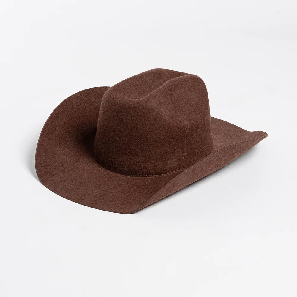 USPOP Wide Brim Wool Cowboy Hat – Unisex Felt Fedora