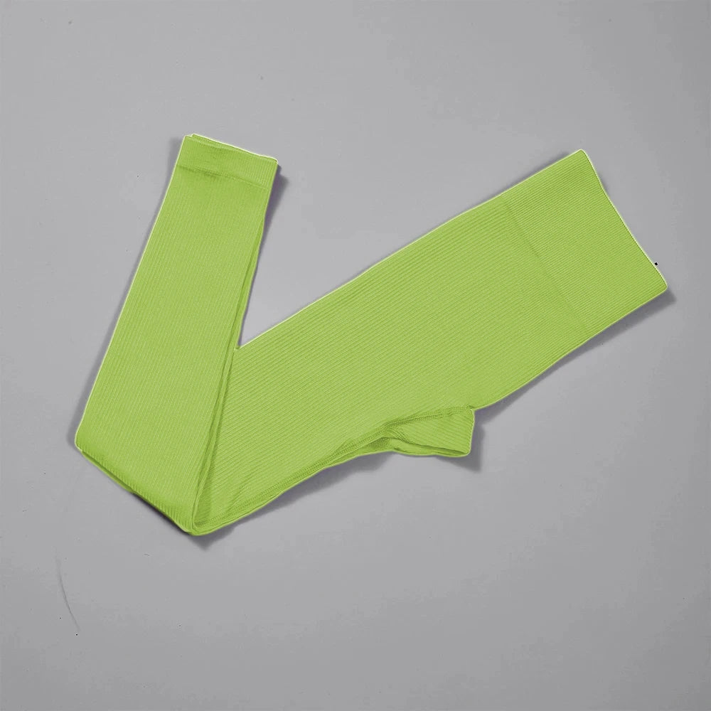 Seamless Ribbed High-Waisted Yoga Pants
