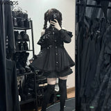 Y2K Gothic Lolita Bow & Ruffle Set