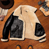 CC Shop Best.Mens High Quality 100% Natural Fur Jacket.Classic B3 Winter Warm Thick Leather Coat.100% Sheepskin with Wool.