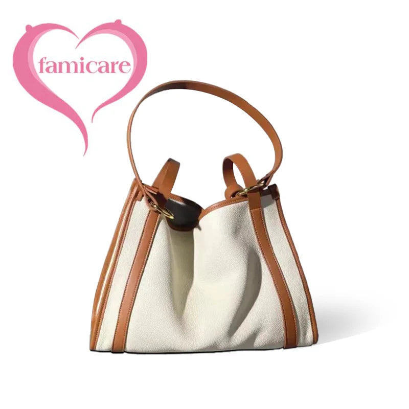 2023 New Women Deluxe Cowhide Genuine Leather Totes Handbag Lady Simple Soft Satchels Bag High Capacity Waterproof Shopping Bags