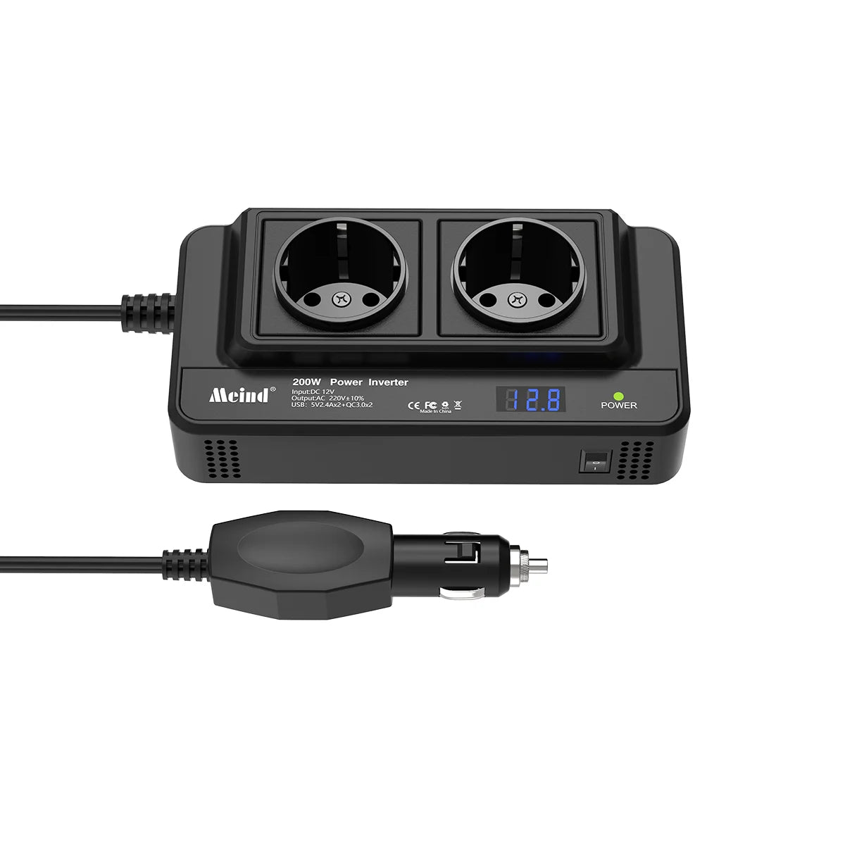 Meind 200W Car Power Inverter 12V to 220V