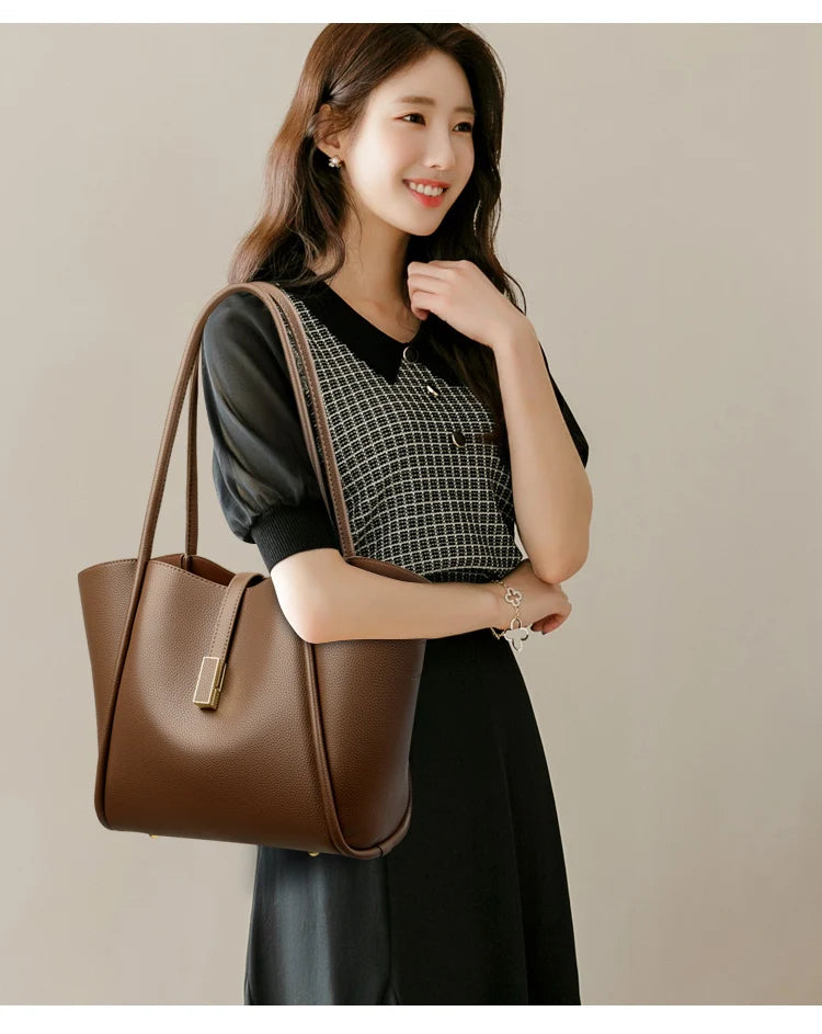 High Quality Soft Leather Shoulder Crossbody Bags For Women Large Capacity Luxury Bag Brand Designer Casual Handbag Sac A Main