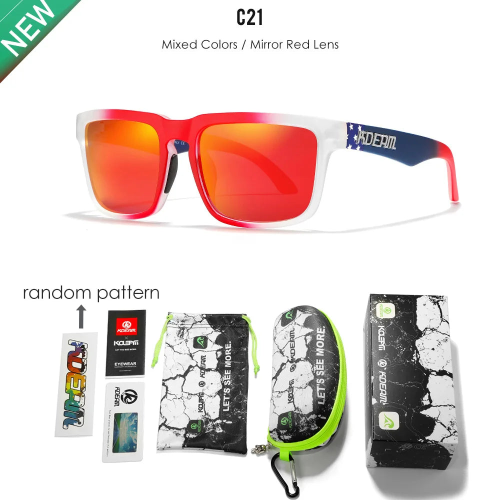 KDEAM All Black Men's Sunglasses Polarized And UV400 Protection Lens Driving Fishing Glasses Mirror With Complete Package