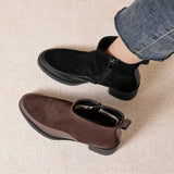 AIYUQI 2026 New Women's Short Boots Genuine Leather Chunky Heel High Heel Boots Female Large Size Pointed Toe Women Ankle Boots