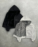 Leopard Print Two Sides Retro Fashion Wearing Loose Zipper Hoodie Men High Street Trend Punk Casual Oversized Sweatshirts Women