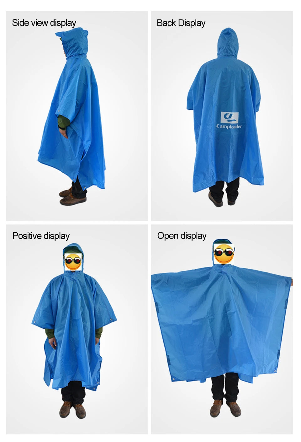 3-in-1 Waterproof Rain Poncho | Hooded Outdoor Rainwear