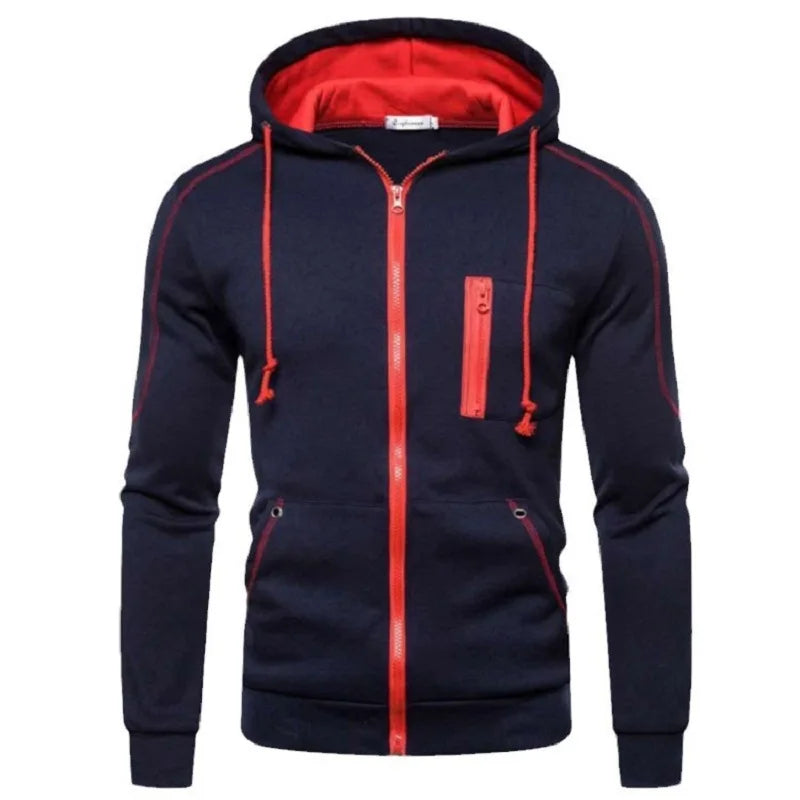 Autumn Men Sweatshirts Long Sleeve Jacket Hoodie Zipper Closure Jacket Male Hoodies Sweatshirt Slim Fit Male Clothing