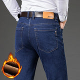Men's Fleece-Lined Stretch Straight-Leg Jeans