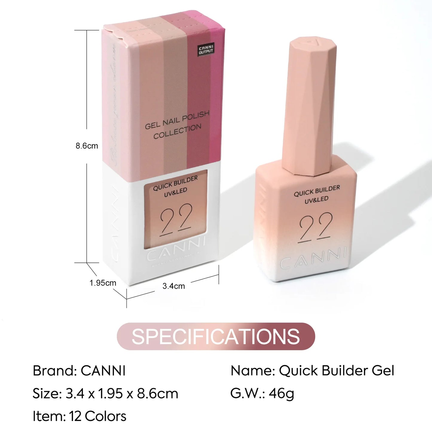 CANNI Quick Builder Gel Polish – HEMA/TPO Free, UV/LED