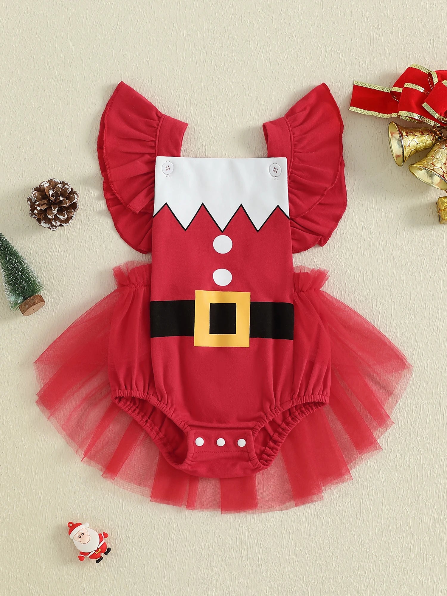 Infant Holiday Ruffle Jumpsuit